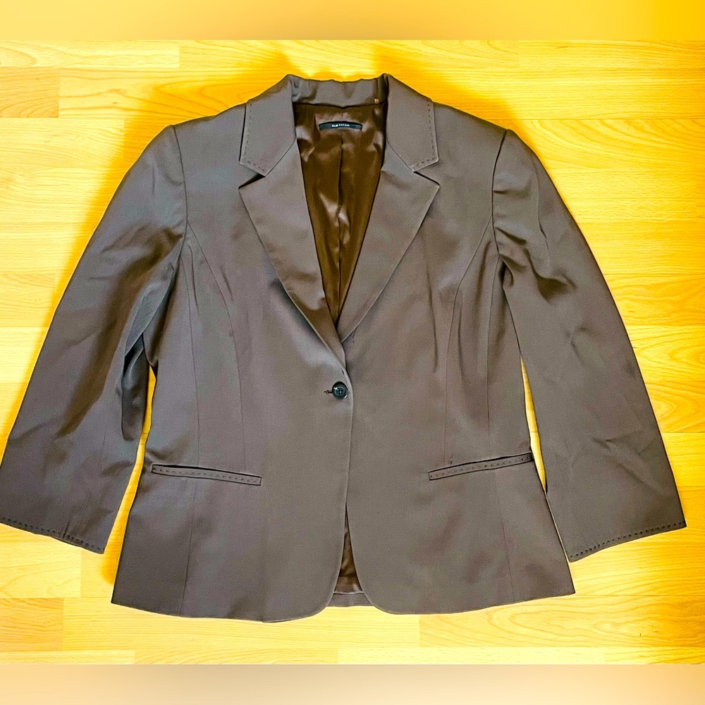 Elie Tahari Olive Gray Green Casual Business Office Dress Blazer Suit Jacket